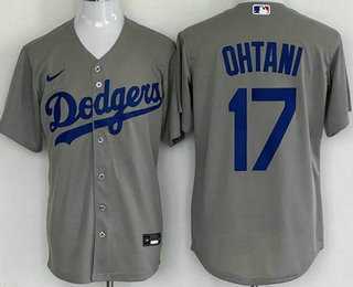 Youth Los Angeles Dodgers #17 Shohei Ohtani Gray Cool Base Jersey->mlb womens jerseys->MLB Jersey
